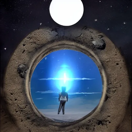 Prompt: portal to the moon