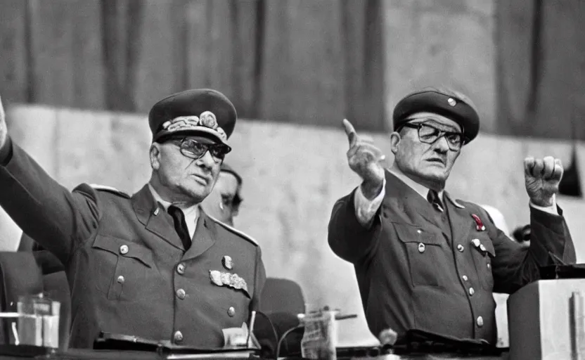 60s movie still of Josip Broz Tito with his general's | Stable ...