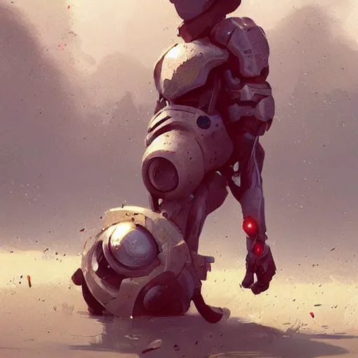 Image similar to 🤖🐈 ,Greg rutkowski, Trending artstation, cinematográfica, digital Art