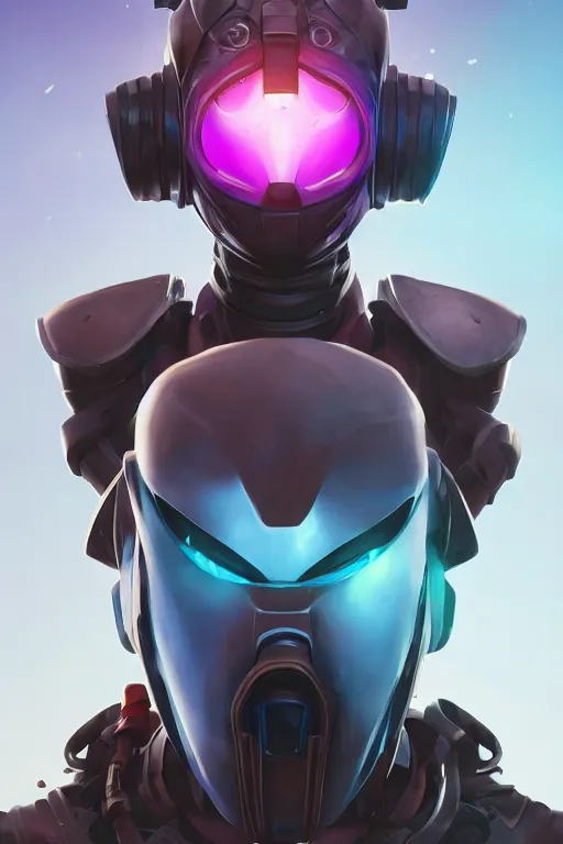 Image similar to epic mask helmet robot ninja portrait stylized as fornite style game design fanart by concept artist gervasio canda, behance hd by jesper ejsing, by rhads, makoto shinkai and lois van baarle, ilya kuvshinov, rossdraws global illumination radiating a glowing aura global illumination ray tracing hdr render in unreal engine 5