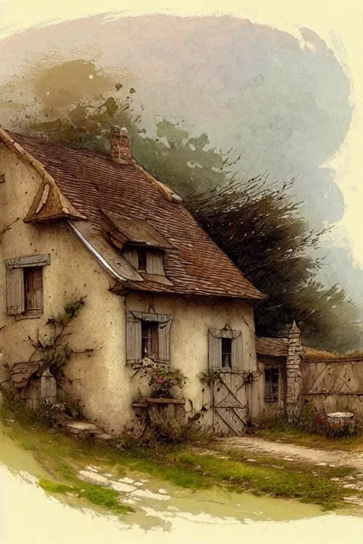 Prompt: ( ( ( ( ( 1 1 7 5 0 s cottage. muted colors. ) ) ) ) ) by jean - baptiste monge!!!!!!!!!!!!!!!!!!!!!!!!!!!!!!