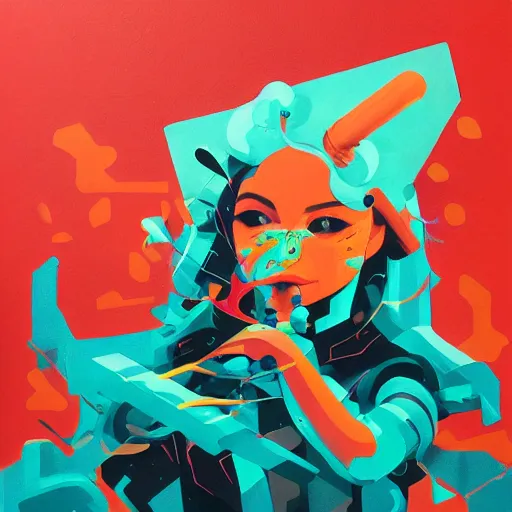 Prompt: Painting of Atomsk by Sachin Teng, asymmetrical, Organic Painting ,geometric shapes, Smoke, hard edges, energetic, graffiti, street art:2 by Sachin Teng:4