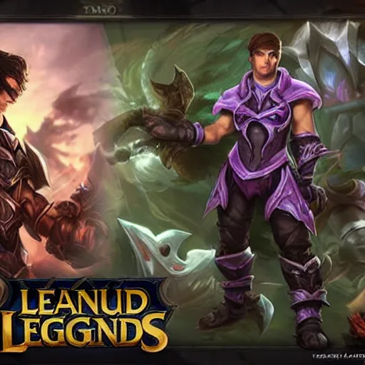 Image similar to todd howard league of legends skin splash art, with a background based on the game league of legends, detailed face