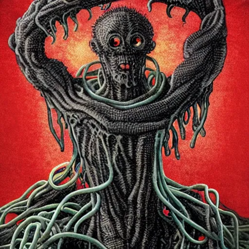 Image similar to the sphagetti monster, atheism god