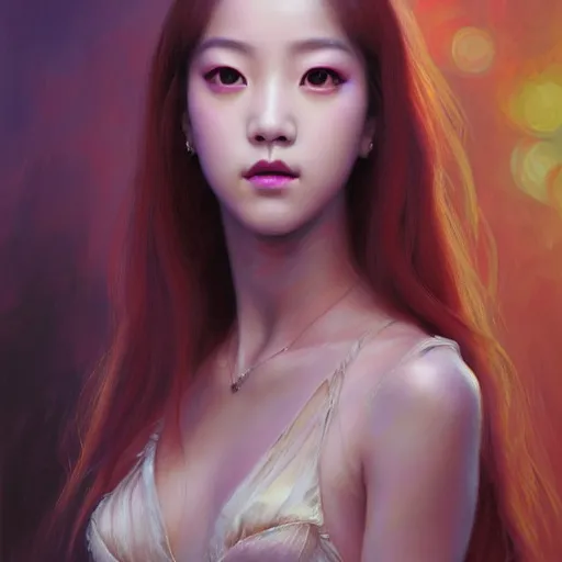 Prompt: a painting of jisoo of blackpink in the style of donato giancola, and in the style of charlie bowater, and in the style of jules ferdinand jacquemart, symmetry, smooth, sharp focus, semi - realism, photo realistic, dynamic lighting, artstation, poster, volumetric lighting, very detailed face, intricate complexity, 8 k, award winning