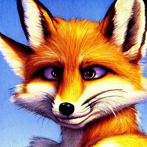 Prompt: close up portrait of fox mccloud by norman rockwell, furry, anthropomorphic, fox mccloud star fox, norman rockwell