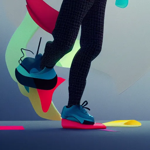 Image similar to abstract 3d male in a modern nike suite age 14 by james jean and Jason Chan, rendering, redshift, octane