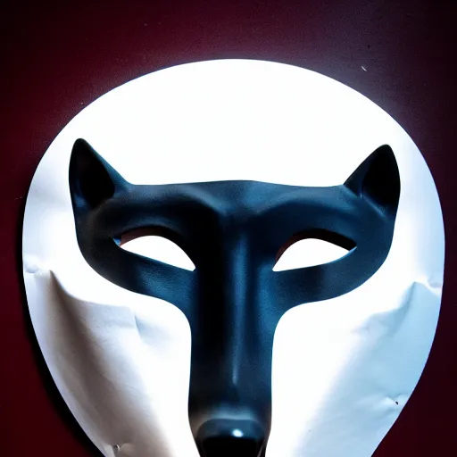 Prompt: mask of wolf, studio photo