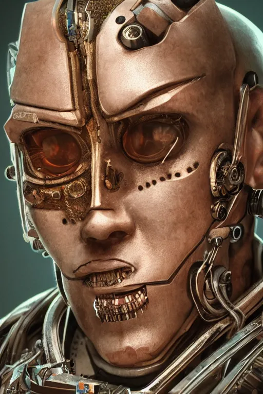 Image similar to cyborg shakespeare, ultra realistic, concept art, intricate details, highly detailed, photorealistic, octane render, 8 k