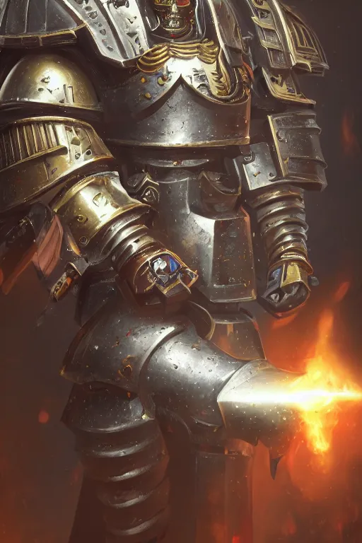 Image similar to armor portrait heros warhammer 4 0 k horus heresy fanart - the primarchs emperor by johannes helgeson animated with vfx concept artist & illustrator global illumination ray tracing hdr fanart arstation zbrush central hardmesh 8 k octane renderer comics stylized