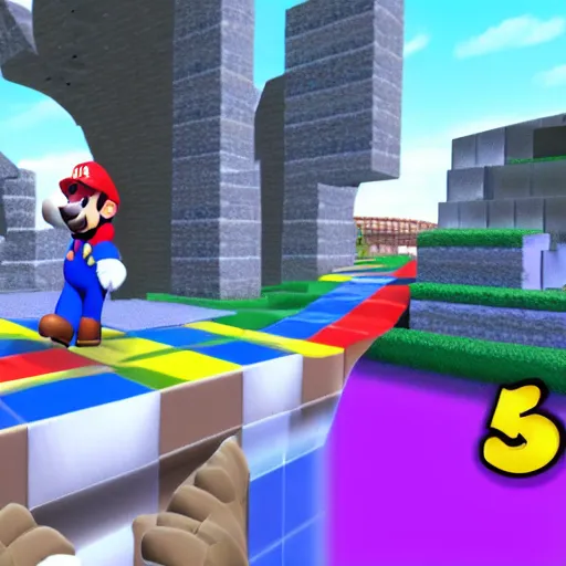 Image similar to mario 64 on unreal engine 5