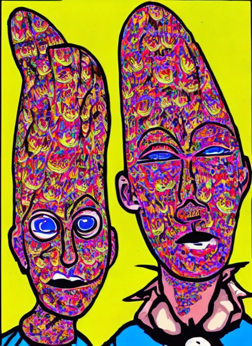 Prompt: keiichi tanaami coneheads