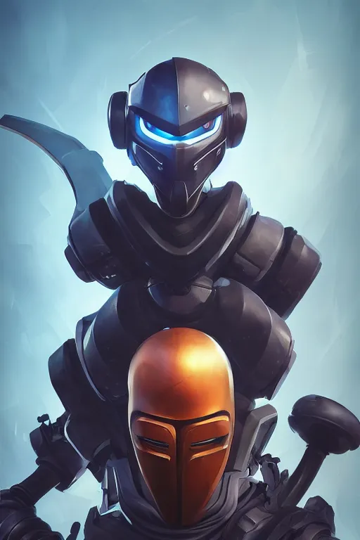 Image similar to epic mask helmet robot ninja portrait stylized as fornite style game design fanart by concept artist gervasio canda, behance hd by jesper ejsing, by rhads, makoto shinkai and lois van baarle, ilya kuvshinov, rossdraws global illumination radiating a glowing aura global illumination ray tracing hdr render in unreal engine 5