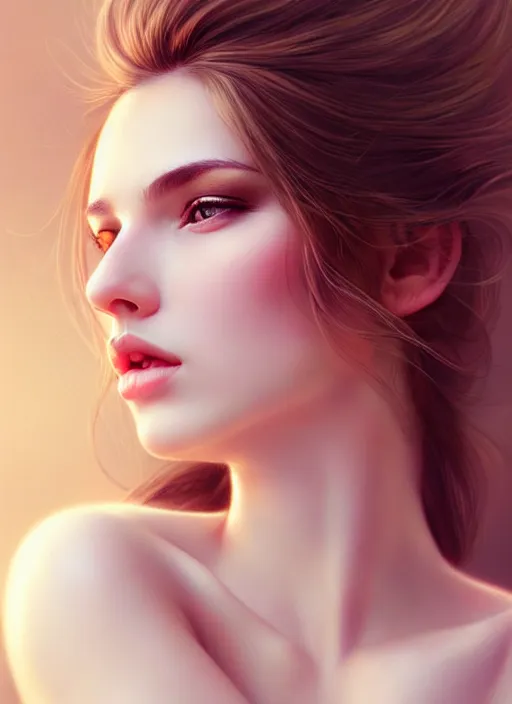 Image similar to a gorgeous female photo, professionally retouched, soft lighting, wearing a feather dress, realistic, smooth face, perfect eyes, wide angle, sharp focus on eyes, 8 k high definition, insanely detailed, intricate, elegant, art by artgerm and wlop