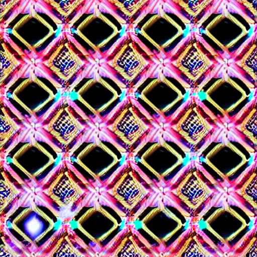 Prompt: cyber pattern with hexagons in neon colors in cyberpunk style