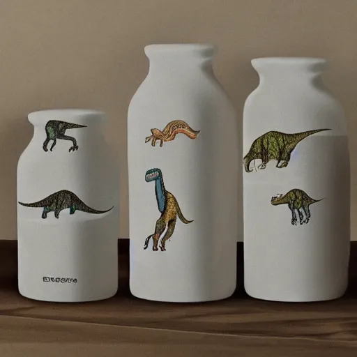 Image similar to dinosaurs in the style of Giorgi Morandi