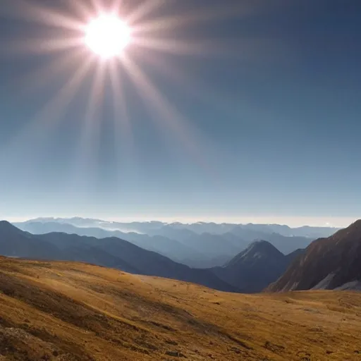 Prompt: the photo shows a large, silver disk - shaped object hovering in the sky above a mountain range. the object appears to be surrounded by a bright, glowing aura. there is no sign of any engines or propulsion system, and the object seems to be completely silent. the photo was taken by a professional photographer