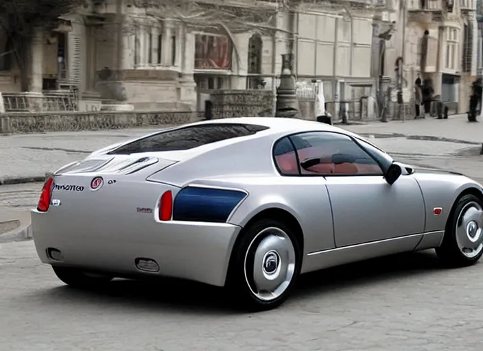 Prompt: a fiat coupe from 2 0 1 0, rear view