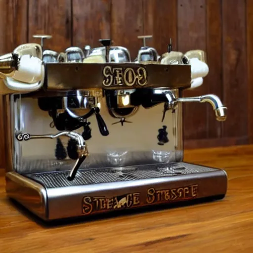 Prompt: steam punk espresso machine