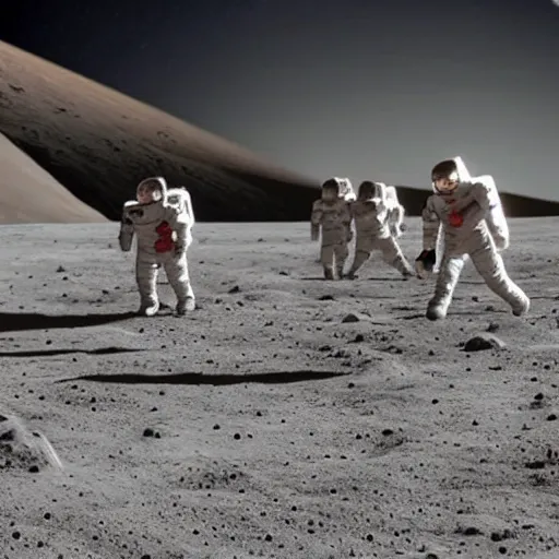 Image similar to football match on the moon