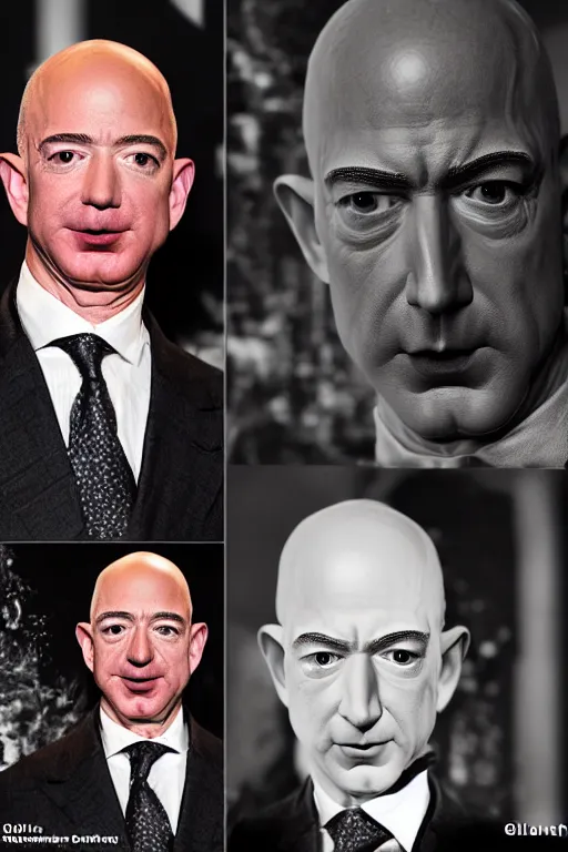 Image similar to jeff bezos as a scary angry vampire, photorealistic, cinematic lighting, highly detailed, very intricate, by guillermo del toro