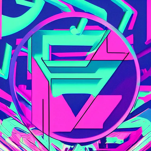 Prompt: abstract logo, vaporwave, letters a and w fusion