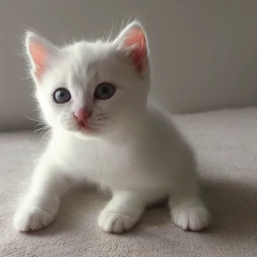 Image similar to white kitten shaped like a ball