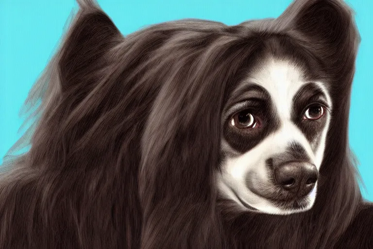 Image similar to michael jackson as a dog, portrait, digital art,