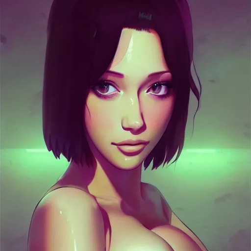 Image similar to a beautiful christina hendricks kat dennings kim kardashian nicki minaj alluring instagram model by guweiz and wlop and ilya kuvshinov and artgerm and makoto shinkai and studio ghibli, symmetrical eyes, aesthetic, gorgeous, stunning, alluring, attractive, artstation, deviantart, pinterest, digital art