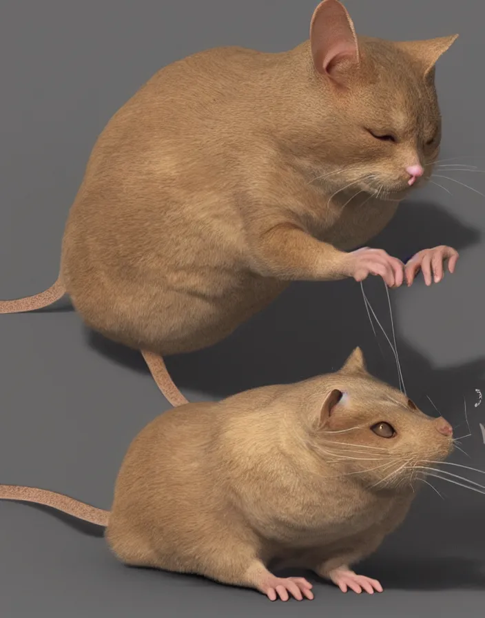 Prompt: a fat cat trying to catch a mouse , Artstation,8K,4K, ultra realistic, super detailed