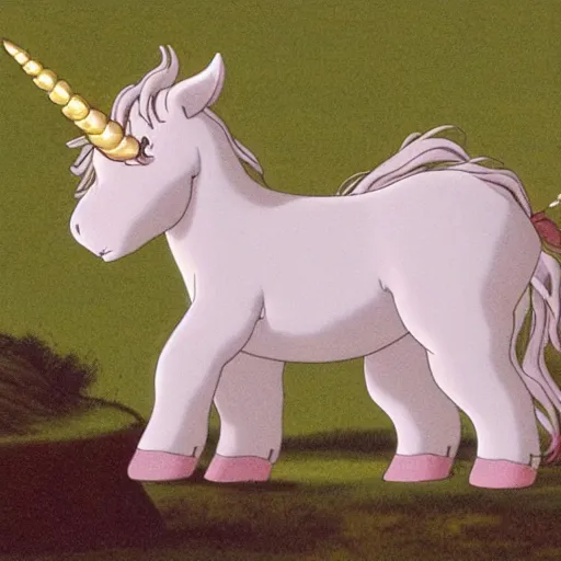 Image similar to baby-unicorn lying in hands,GHIBLI