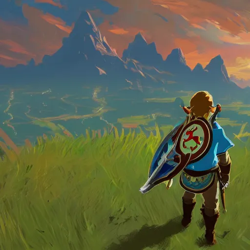 stills of zelda breath of the wild, art by disney | Stable Diffusion ...