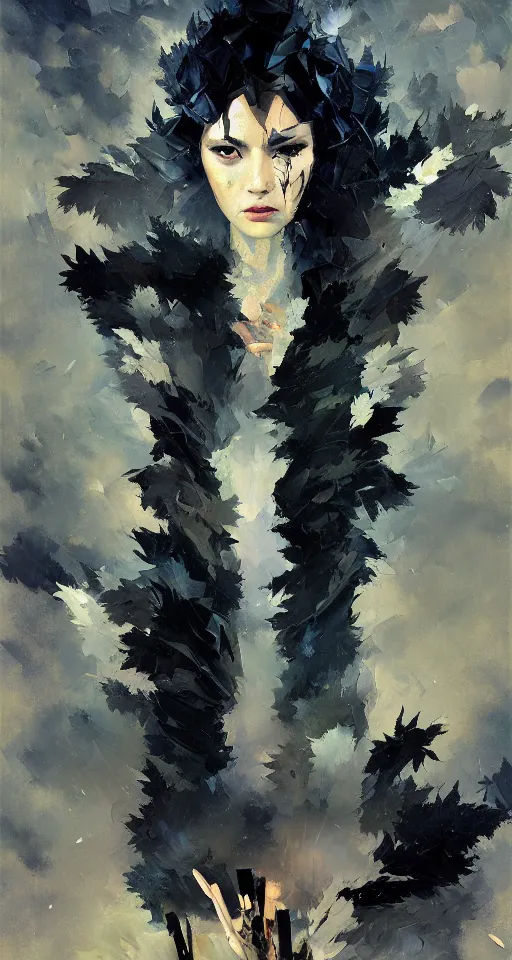 Image similar to ashes crystal, fierce, scattered, black smoke, intricate, tall windows, cast shadows, impressionistic oil painting by alexi zaitsev, malcom liepke, ilya kuvshinov, melinda matyas, victo ngai, denis sarazhin. bold brush strokes, fractal leaves, masterpiece