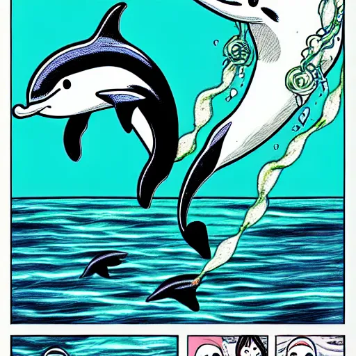 Image similar to flipper the dolphin manga by junji ito