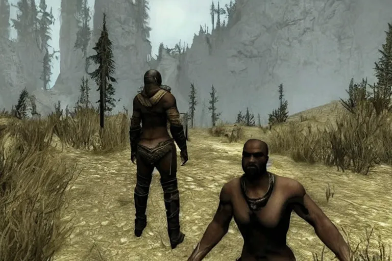 Prompt: kanye west in skyrim