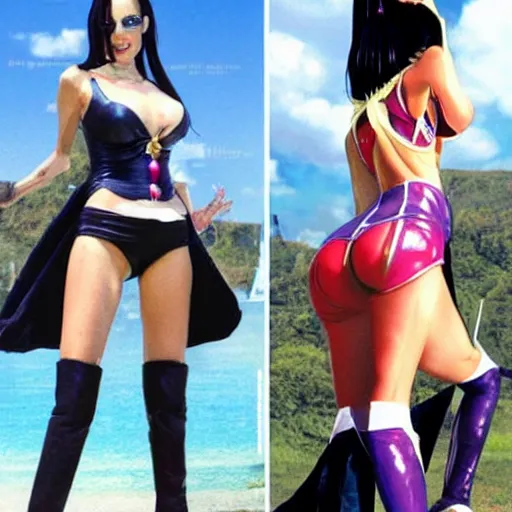Image similar to angelina jolie as Nico Robin from One Piece, cosplay