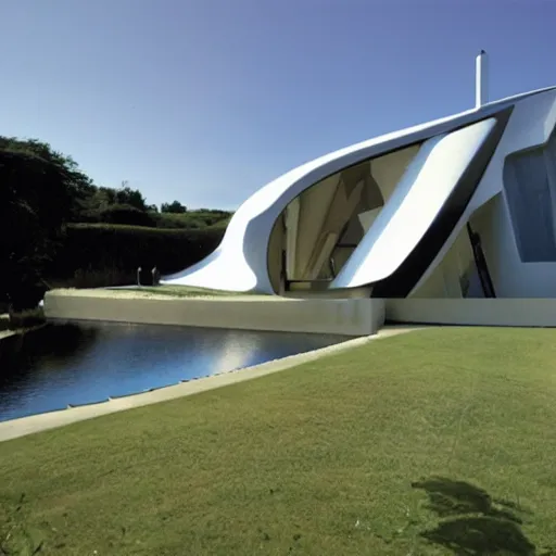 Image similar to house designed by zaha hadid