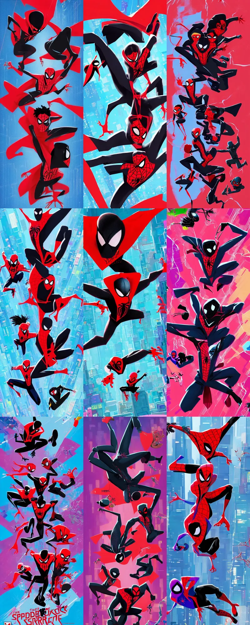 Prompt: cover art of into the spiderverse