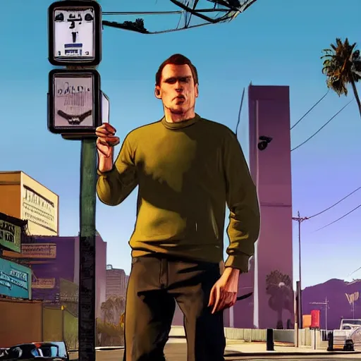 Prompt: jerma in a GTA V cover, rockstar games