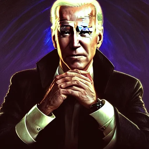 Image similar to portrait of Joe Biden as Neo from the matrix, ethereal, handsome, D&D, fantasy, intricate, elegant, highly detailed, digital painting, artstation, concept art, matte, sharp focus, illustration, art by Artgerm and Greg Rutkowski and Alphonse Mucha