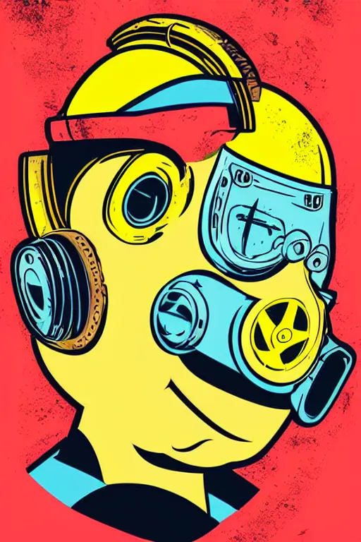 Image similar to fallout 7 6 retro futurist illustration art by butcher billy, sticker, colorful, illustration, highly detailed, simple, smooth and clean vector curves, no jagged lines, vector art, smooth andy warhol style