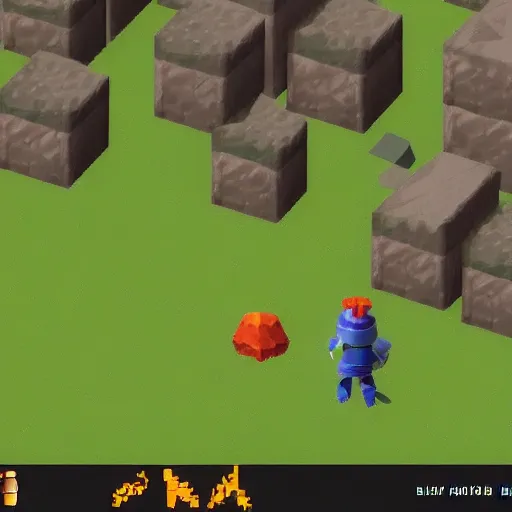 Image similar to image of an rpg bear enemy with low poly ps 1 graphics, upscaled to high resolution