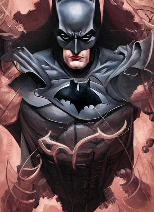 Image similar to digital _ painting _ of _ medevial batman _ by _ filipe _ pagliuso _ and _ justin _ gerard _ symmetric _ fantasy _ highly _ detailed _ realistic _ intricate _ port