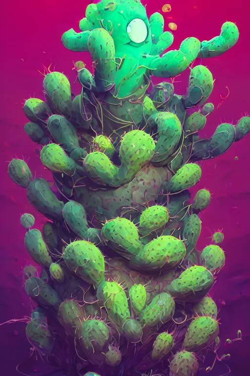 Image similar to roots cactus sushi cristal smurf ghost creature animal sushi cristal very big eye roots cactus elemental flush of force nature micro world fluo fishscale, behance hd by jesper ejsing, by rhads, makoto shinkai and lois van baarle, ilya kuvshinov, rossdraws radiating a glowing aura global illumination ray tracing hdr