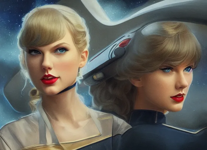 Prompt: a disney film still of taylor swift as a star trek officer, finely detailed features, closeup of the face, perfect art, dusk, blue hour, gapmoe yandere grimdark, trending on pixiv fanbox, painted by greg rutkowski, makoto shinkai, takashi takeuchi, alphonse mucha, akihiko yoshida