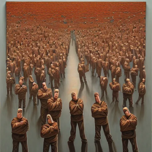 Image similar to in a dream, are all the characters really you? by jeffrey smith, oil on canvas