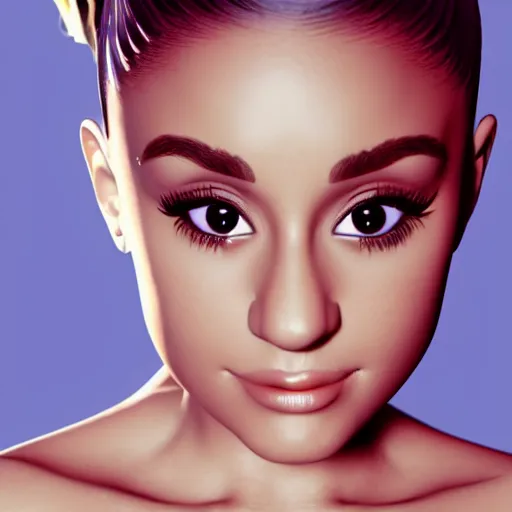 Prompt: 3D render of ariana grande, blender, detailed, dramatic lighting, bokeh