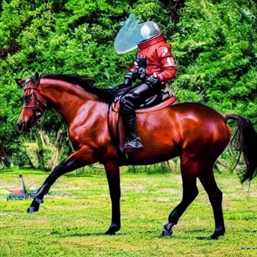 Prompt: a photo of an astronaut riding a horse