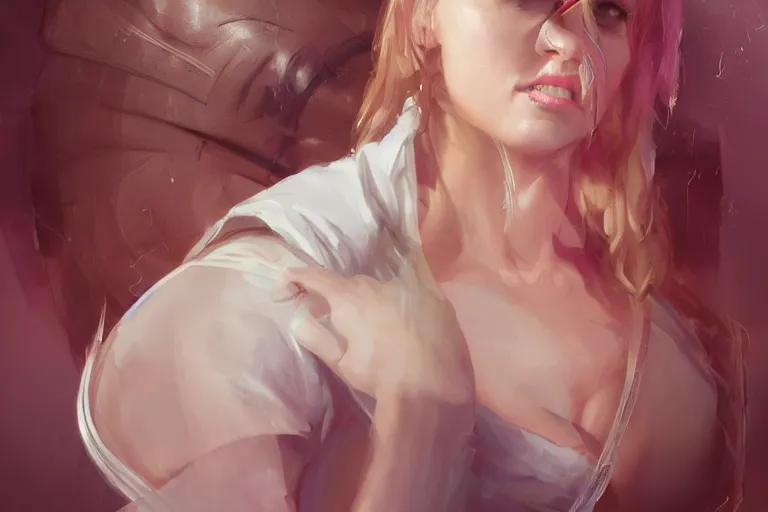 Image similar to A portrait of a Olivia Taylor Dudley as a seductive nurse in a hospital by Ruan Jia and Mandy Jurgens and Artgerm and william-adolphe bouguerea, highly detailed, trending on artstation, award winning, H 768