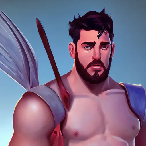 Image similar to Portrait of Giancarlo Expósito as Heracles the greek demigod, mattepainting concept Blizzard pixar maya engine on stylized background splash comics global illumination lighting artstation lois van baarle, ilya kuvshinov, rossdraws